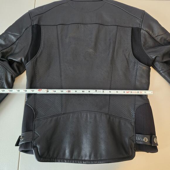Harley Davidson Black Leather Bomber Motorcycle Jacket Women's M 2008/09 VTG EUC - Picture 15 of 16